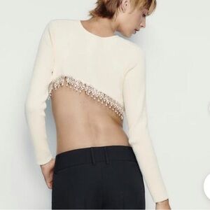 Zara Soft Crop Top with Rhinestones
